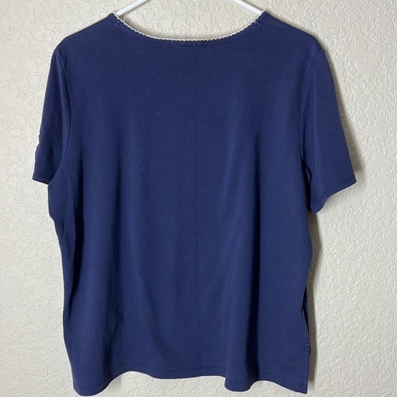 Alfred Dunner Vintage Americana Short Sleeve US Flag Top. Sz XL. EUC. Navy - Picture 5 of 5